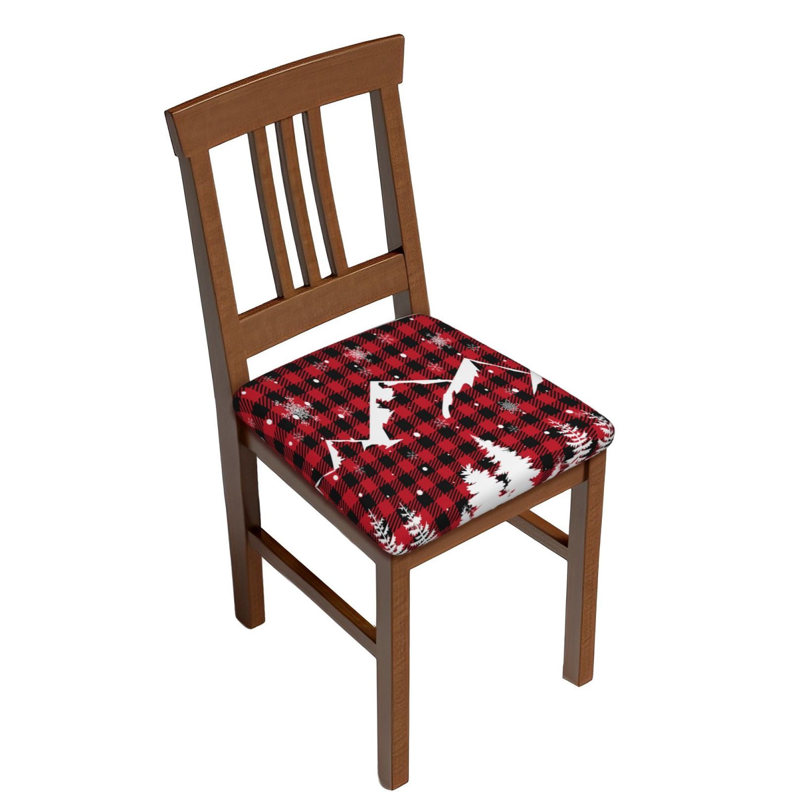 Daiia Christmas Tree Buffalo Plaid Stretch Individual Couch Cushion