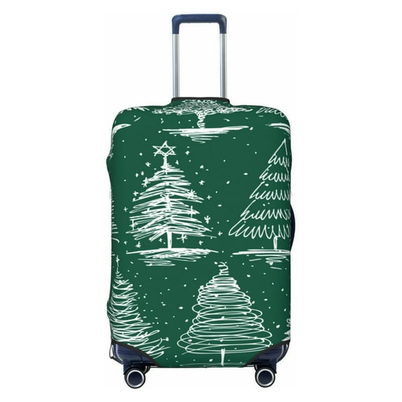 Daiia Christmas Trees Luggage Cover, Thickened Washable Travel Luggage Covers, Elastic Unique Baggage Covers for 18-20 inch Luggage-Large