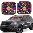 thumbnail image 1 of Daiia Cinco De Mayo Floral 2PCS Car Windshield Sun Shade, Foldable Sun Shield for Car Front Window, Auto Sun Blocker Visor Protector Universal for Truck SUV Pickup-Small, 1 of 7