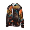 thumbnail image 1 of Daiia Classic Floral Blue Skate Shoes UPF 50+ Sun Protection Hoodie Jacket Lightweight Long Sleeve Sun Shirt for Women Men with Pocket Hiking Outdoor-3X-Large, 1 of 7