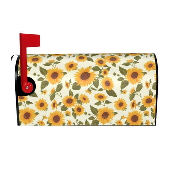 Daiia Classical Cute Sunflower Mailbox Cover , Magnetic Welcome Mailbox Wraps Post Letter Box Cover for Garden Yard Home Decor-21x18 in