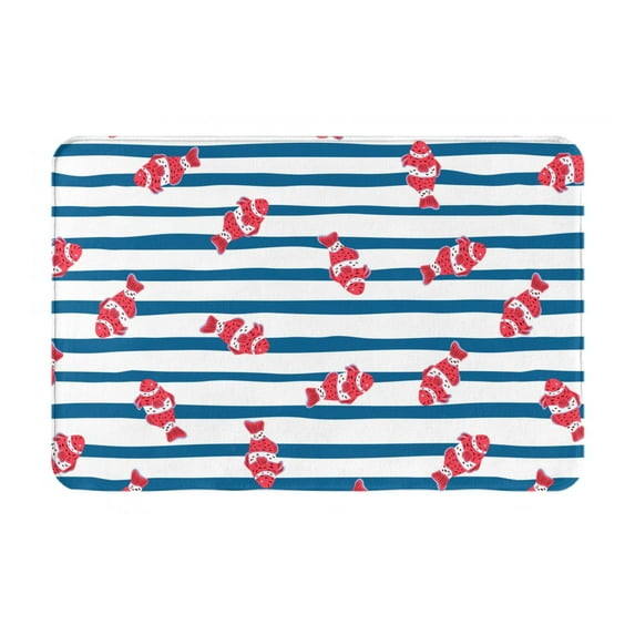 Daiia Clown Fish Front Door Mat, Heavy Duty Durable Welcome Mat for Outdoor Indoor, Dirt Trapper Waterproof Super Absorbent Door Mat, 16" x 24"