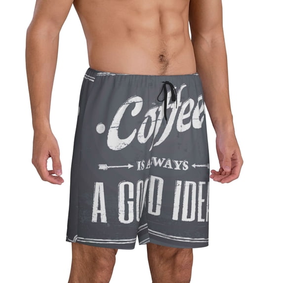 Daiia Coffee Is Always A Good Idea Mens Woven Stretch Pajama Short,Short Pajama Pants-Small