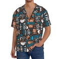 thumbnail image 1 of Daiia Coffee Lover Print Men's Linen Shirts Short Sleeve Casual Shirts Button Down Shirt for Men Beach Summer Wedding Shirt-4X-Large, 1 of 6