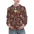 thumbnail image 1 of Daiia Coffee and Flowers Pattern Women's Fashion Hoodies & Sweatshirts with Kangaroo Pocket Hooded Sweatshirt with Eye-catching Drawstrings-XX-Large, 1 of 7