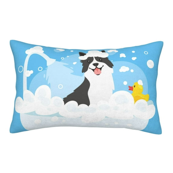 Daiia Collie in Bathtub Bedding Waterproof Pillow Protector Zippered Queen – Bed Bug Proof Pillow Encasement-20"x30"