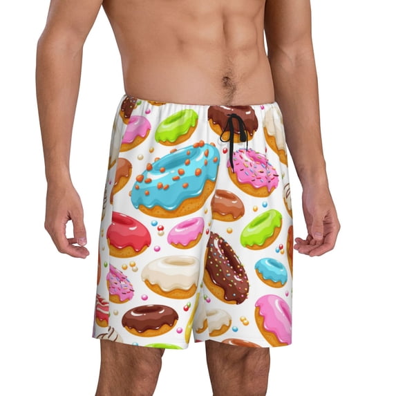 Daiia Color Donut Mens Woven Stretch Pajama Short,Short Pajama Pants-Large