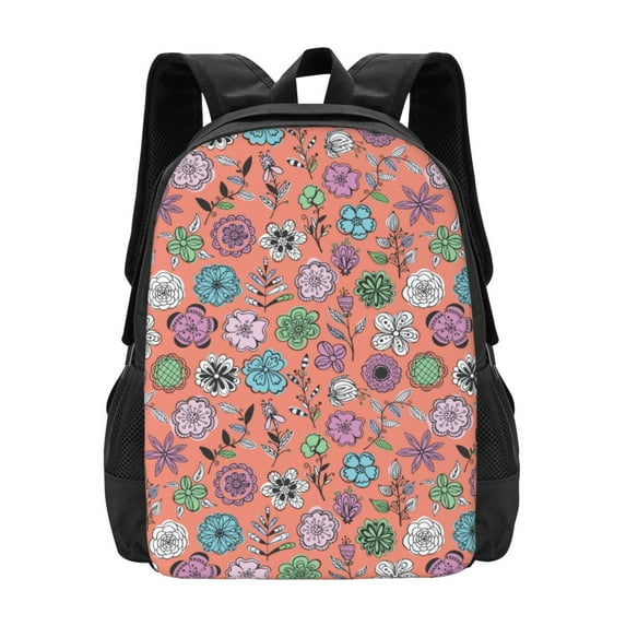 Daiia Color Flowers Backpack for Men and Women -Durable Backpack Large Capacity, Water-Resistant Bag with Adjustable Straps and Laptop Compartment