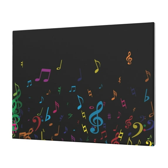 Daiia Color Musical Notes Print Canvas Decorative Picture – 30x40in Artistic Wall Art, Ready-to-Hang Canvas Print for Living Room(Horizontal)