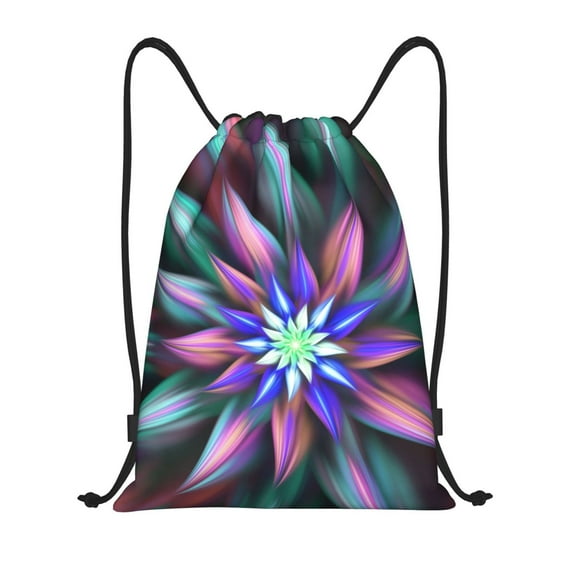 Daiia Colored Abstract Pattern Drawstring Backpack, Gym Bag, Lightweight Backpack, Water-Resistant Bag Travel Sports Backpack, Fitness Bag, Yoga Bag-Medium