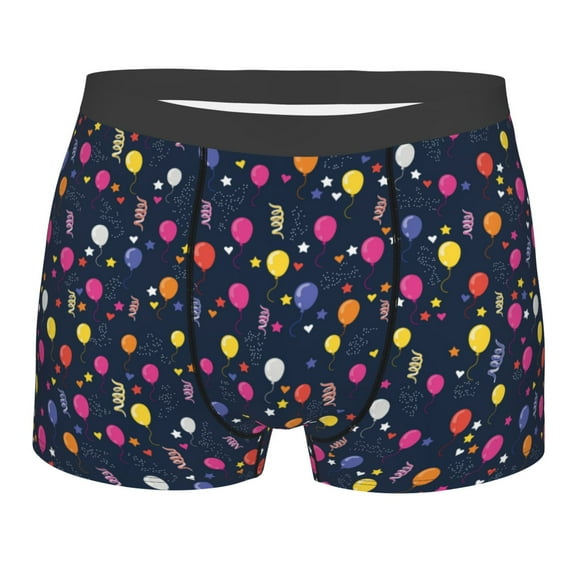 Daiia Colored Balloons Men's Underwear Boxer Briefs, Cotton Stretch Moisture-Wicking Underwear-Medium