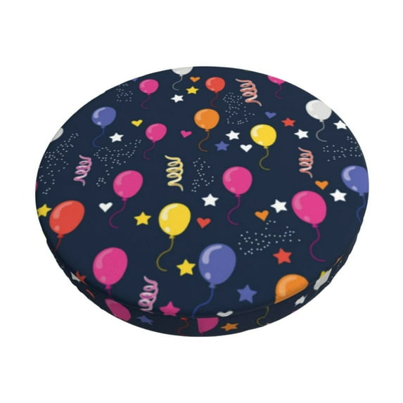 Daiia Colored Balloons Stool Covers Round,Round Bar Stool Covers Waterproof Bar Chair Covers Washable Stool Cushion Slipcover for 12-14 Inch Chair-12 inch