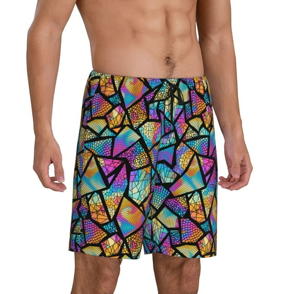 Daiia Colored Glass1 Mens Woven Stretch Pajama Short,Short Pajama Pants-X-Large