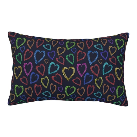 Daiia Colored Hearts Bedding Waterproof Pillow Protector Zippered Queen – Bed Bug Proof Pillow Encasement-14"x20"