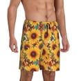 thumbnail image 1 of Daiia Colorful Bohemian Sunflower Mens Woven Stretch Pajama Short,Short Pajama Pants-4X-Large, 1 of 7