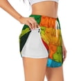 thumbnail image 1 of Daiia Colorful Building Blocks Pattern Women's 2 in 1 Running Shorts - Lightweight Athletic Workout Gym Yoga Shorts Liner with Phone Pockets-Large, 1 of 7