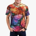 thumbnail image 1 of Daiia Colorful Butterfly Cluster Pattern Men’s Polo Shirts,Solid Deck Shirt,Classic Fit, Breathable Cotton Polo for Casual and Sport Wear-4X-Large, 1 of 7