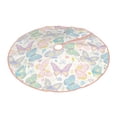 thumbnail image 1 of Daiia Colorful Butterfly Drawing Merry Christmas Tree Skirt , Xmas Large Lace-up Tree Skirt, Santa Snowflakes Rustic Home Decorations New Year Party Farmhouse Decor-30", 1 of 7