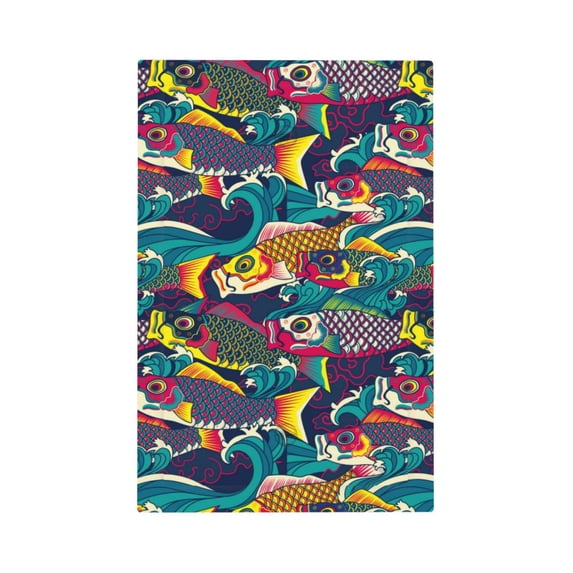 Daiia Colorful Carp Streamer Pattern Decorator Wall Plate Child Safe Outlet Cover, Switch and Outlet Covers,Size 1-Gang 5.0" x3.0" , Polycarbonate Thermoplastic-Style V