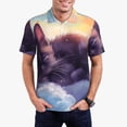 thumbnail image 1 of Daiia Colorful Cloud Sleeping Cat Pattern Men’s Polo Shirts,Solid Deck Shirt,Classic Fit, Breathable Cotton Polo for Casual and Sport Wear-3X-Large, 1 of 7