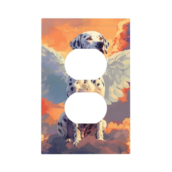Daiia Colorful Cloud Spotted Dog Pattern Decorator Wall Plate Child Safe Outlet Cover, Switch and Outlet Covers,Size 1-Gang 5.0" x3.0" , Polycarbonate Thermoplastic-Style S