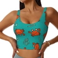 thumbnail image 1 of Daiia Colorful Crab Printed Women's Sports Bra, Breathable Activewear Bra with U-Back Design and Removable Pads, Comfortable and Supportive for Yoga, Workout-Medium, 1 of 8