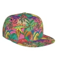 thumbnail image 1 of Daiia Colorful Dinosaur print Flat Bill Hats Flat Brim Trucker Cap Baseball Cap Adjustable Classic Low Profile Hat Unconstructed Plain Cap, 1 of 9