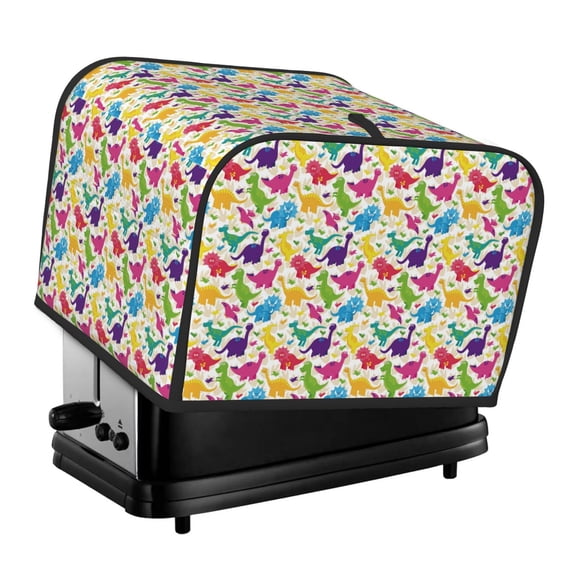 Daiia Colorful Dinosaurs Pattern 4 slice Toaster Cover, Toaster Appliance Dust-proof Cover For Kitchen Small Appliance Dust Cover and Fingerprint Protection