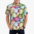 thumbnail image 1 of Daiia Colorful Easter Eggs Pattern Men’s Polo Shirts,Solid Deck Shirt,Classic Fit, Breathable Cotton Polo for Casual and Sport Wear-Small, 1 of 9