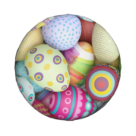 Daiia Colorful Easter Eggs Tire Covers , Travel Trailer Camper Truck SUV Motorhome Waterproof Wheel Cover, Sun Rain Snow Protector-17 inch