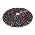 thumbnail image 1 of Daiia Colorful Excavator Drawing Merry Christmas Tree Skirt , Xmas Large Lace-up Tree Skirt, Santa Snowflakes Rustic Home Decorations New Year Party Farmhouse Decor-36", 1 of 7