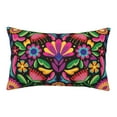 thumbnail image 1 of Daiia Colorful Floral Embroidery Mexican Bedding Waterproof Pillow Protector Zippered Queen – Bed Bug Proof Pillow Encasement-14"x20", 1 of 9