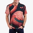 thumbnail image 1 of Daiia Colorful Floral Flamingo Pattern Men’s Polo Shirts,Solid Deck Shirt,Classic Fit, Breathable Cotton Polo for Casual and Sport Wear-4X-Large, 1 of 7