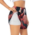 thumbnail image 1 of Daiia Colorful Floral Flamingo Pattern Women's 2 in 1 Running Shorts - Lightweight Athletic Workout Gym Yoga Shorts Liner with Phone Pockets-Medium, 1 of 7