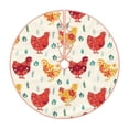thumbnail image 1 of Daiia Colorful Flower Chickens Drawing Merry Christmas Tree Skirt , Xmas Large Lace-up Tree Skirt, Santa Snowflakes Rustic Home Decorations New Year Party Farmhouse Decor-48", 1 of 6