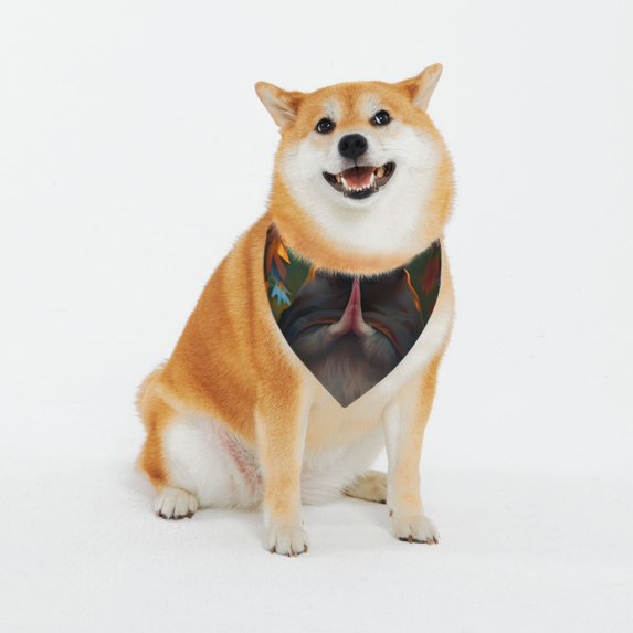 Daiia Colorful Flower Meditating Hamster Print Pet Scarf, Adjustable Pet Bandana, Reflective Dog Bandana with Buckle, Durable Pet Accessory Fashionable Pet Neckwear-XX-Large