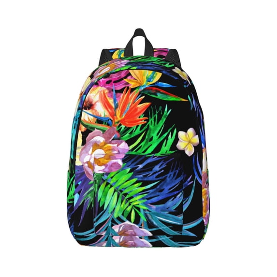 Daiia Colorful Flowers Vintage Canvas Backpack for Men and Women ,Hiking Backpack,Travel Laptop Bag for School,Large Capacity Backpack