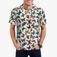 thumbnail image 1 of Daiia Colorful Flying Butterflies Pattern Men’s Polo Shirts,Solid Deck Shirt,Classic Fit, Breathable Cotton Polo for Casual and Sport Wear-Large, 1 of 7