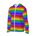 thumbnail image 1 of Daiia Colorful Glitter Rainbow UPF 50+ Sun Protection Hoodie Jacket Lightweight Long Sleeve Sun Shirt for Women Men with Pocket Hiking Outdoor-Small, 1 of 7