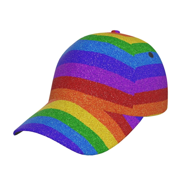 Daiia Colorful Glitter Rainbow print Baseball Cap Men Women  display picture 2