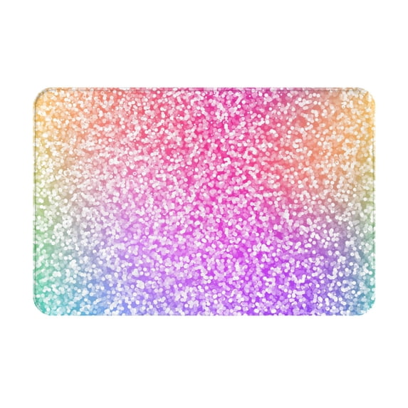 Daiia Colorful Glitters Front Door Mat, Heavy Duty Durable Welcome Mat for Outdoor Indoor, Dirt Trapper Waterproof Super Absorbent Door Mat, 16" x 24"