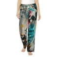 thumbnail image 1 of Daiia Colorful Graffiti Cow Women's Sleep Pant with Pockets and Drawstring,Pajama Pants-Small, 1 of 9