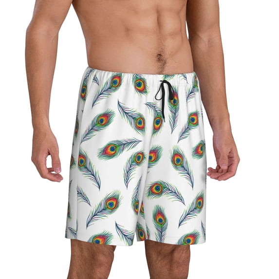 Daiia Colorful Grass Mens Woven Stretch Pajama Short,Short Pajama Pants-3X-Large