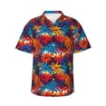 thumbnail image 1 of Daiia Colorful Hawaii Palms Hawaiian Shirt for Men Gentle Cotton Regular Short Sleeve Casual-X-Large, 1 of 9