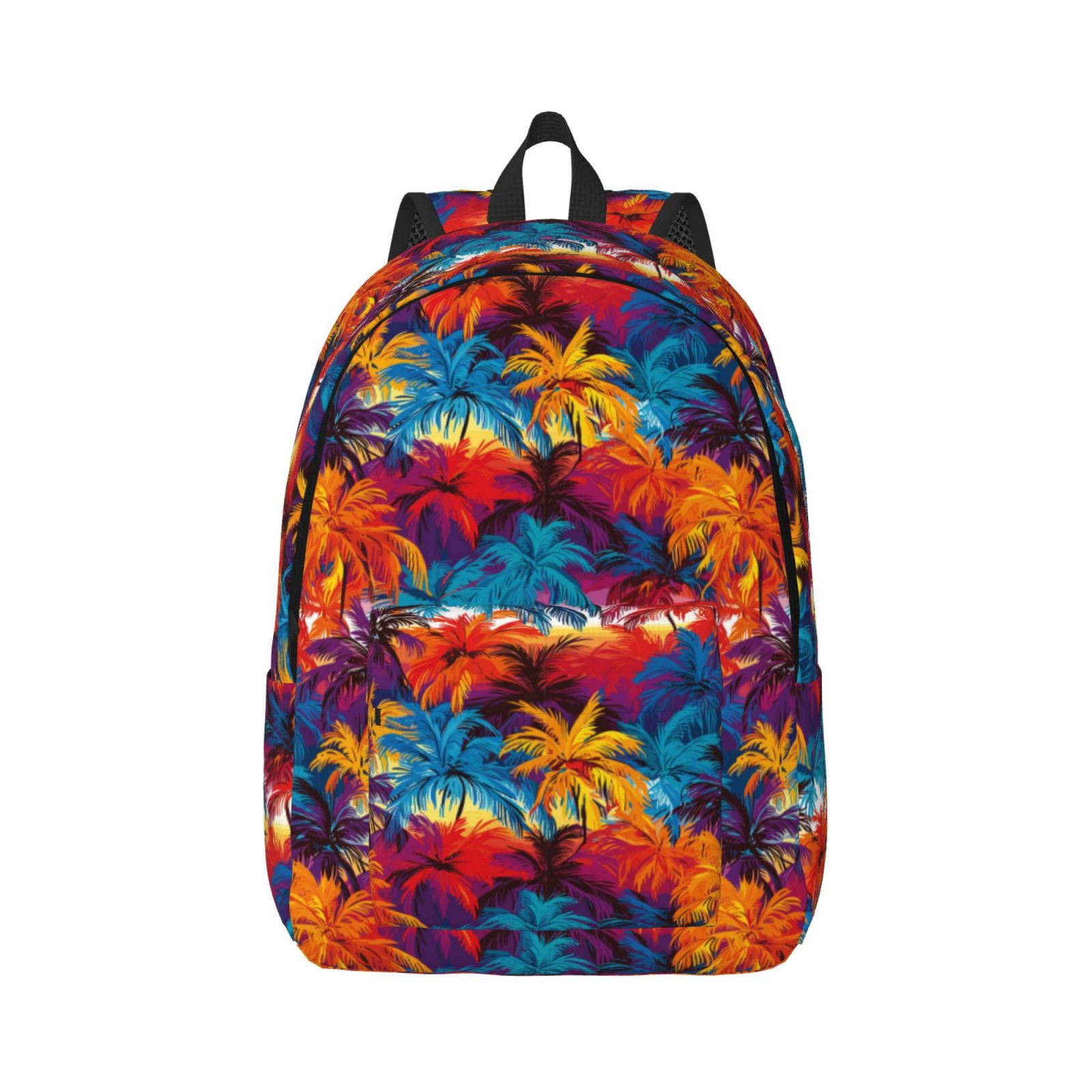 Large Canvas Multicolored Backpack Daiia Colorful Pastel Stripes Vintage Canvas Backpack for  main image 2