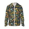 thumbnail image 1 of Daiia Colorful Hippie UPF 50+ Sun Protection Hoodie Jacket Lightweight Long Sleeve Sun Shirt for Women Men with Pocket Hiking Outdoor-3X-Large, 1 of 9