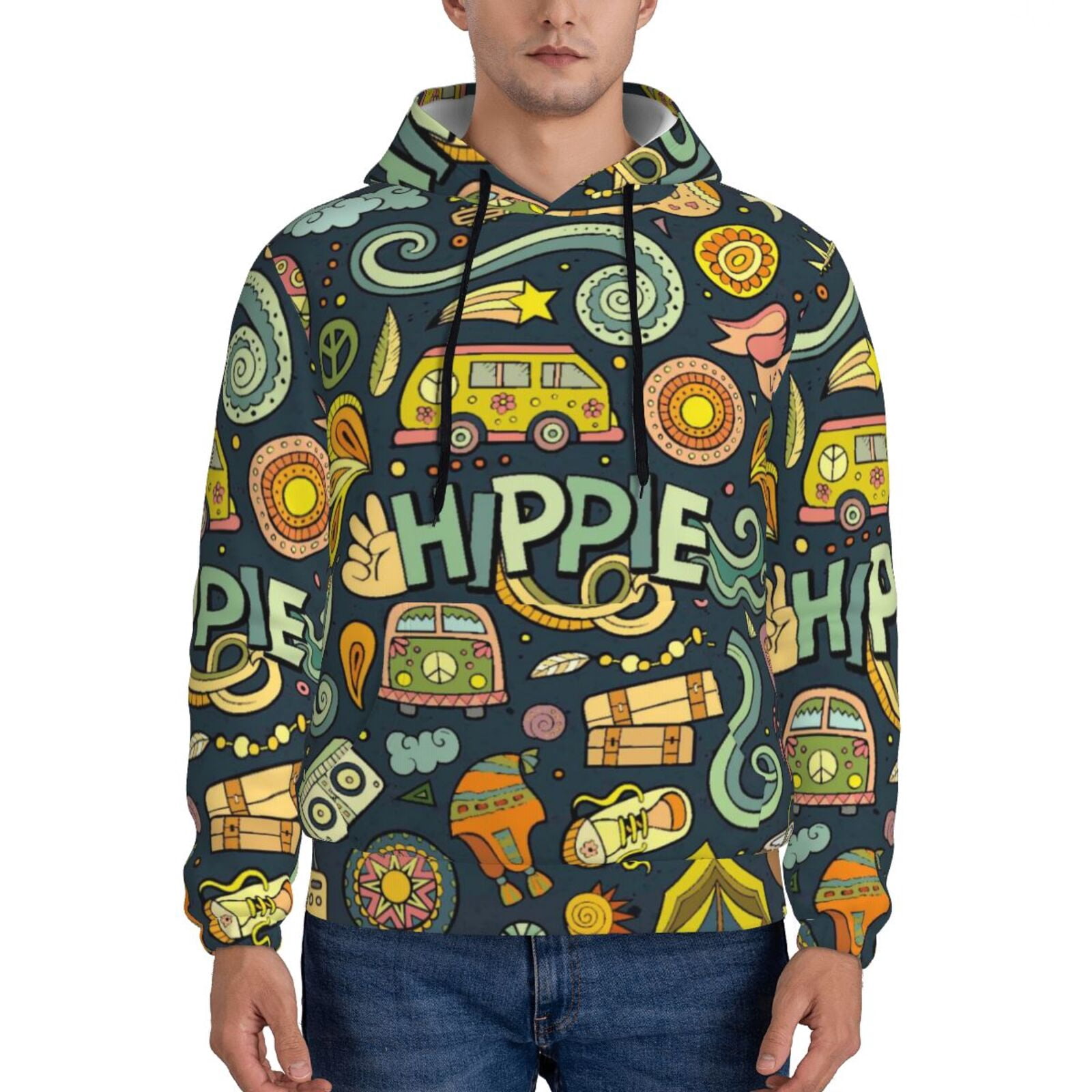 Hippie And Drove Men's Zip Up Hoodie main image 1