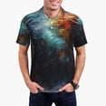 thumbnail image 1 of Daiia Colorful Ink Style Dragon Pattern Men’s Polo Shirts,Solid Deck Shirt,Classic Fit, Breathable Cotton Polo for Casual and Sport Wear-3X-Large, 1 of 7