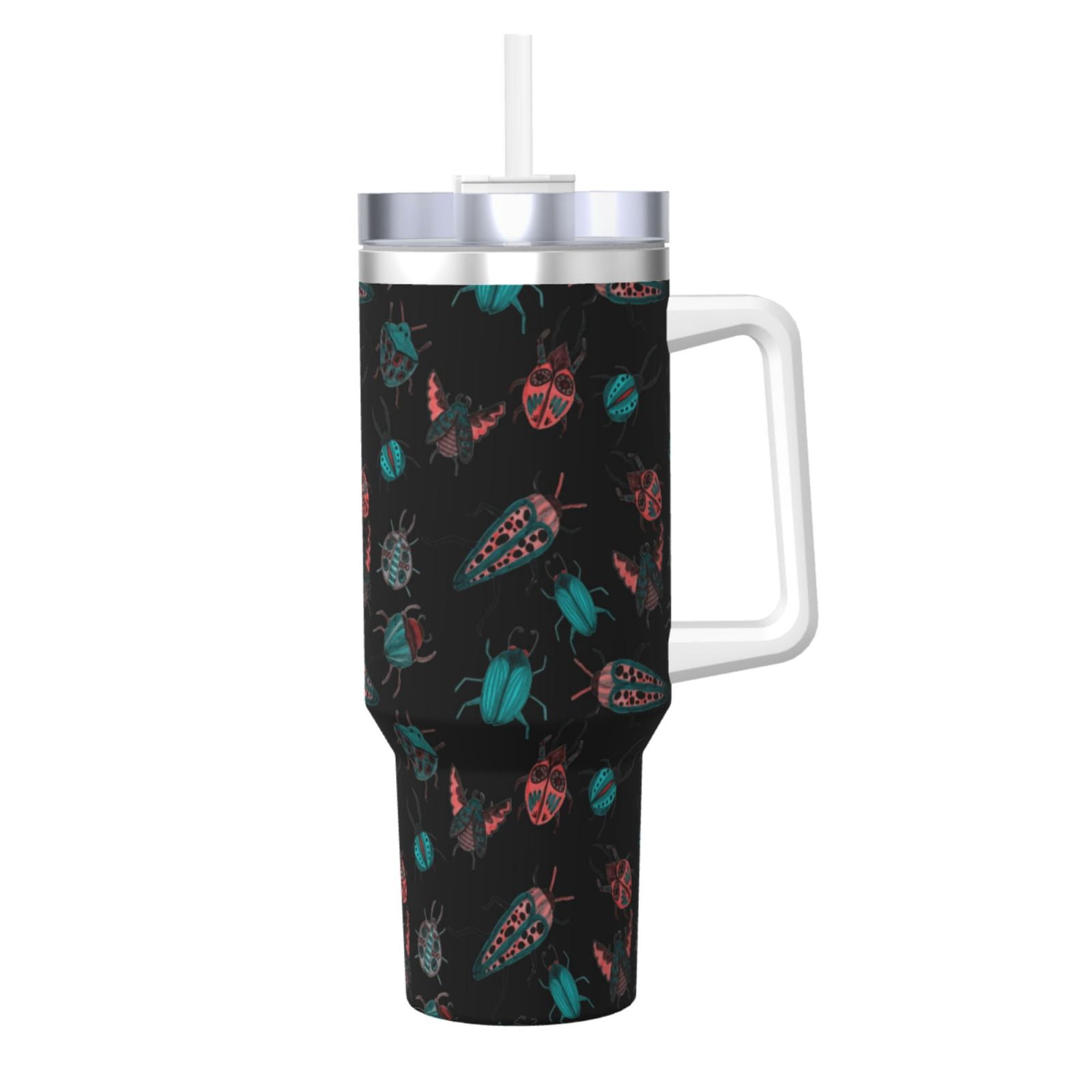 Water Mug Insect Daiia Colorful Insect Printed 40 oz Tumbler with Handle,Ice Bully ...