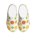 thumbnail image 1 of Daiia Colorful Lemons Print Women’s Fuzzy Slippers Memory Foam Lightweight House Shoes Cozy Loafer Flannel House Shoes-37/38, 1 of 7